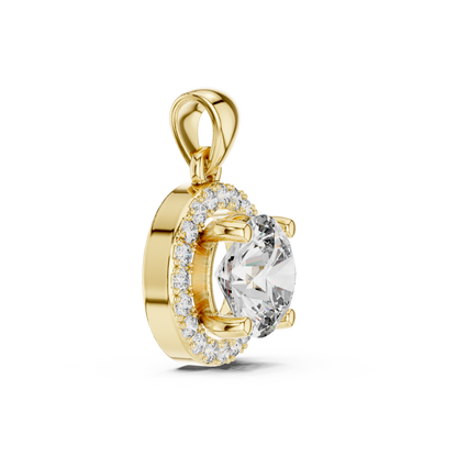 Premium Round Halo Diamond Pendant