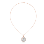 Brilliant Round Diamond Halo Pendant Necklace
