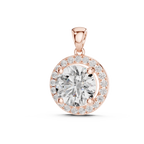 Brilliant Round Diamond Halo Pendant Necklace