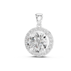 Brilliant Round Diamond Halo Pendant Necklace