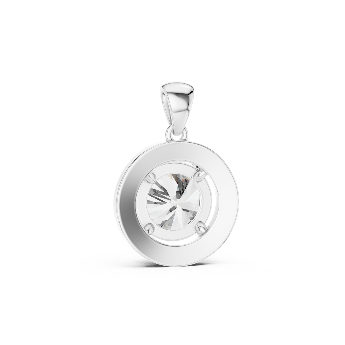 Brilliant Round Diamond Halo Pendant Necklace