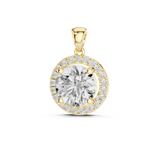 Brilliant Round Diamond Halo Pendant Necklace
