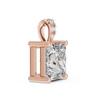 Elegant Princess Cut Solitaire Diamond Pendant
