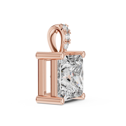 Elegant Princess Cut Solitaire Diamond Pendant