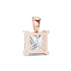Elegant Princess Cut Solitaire Diamond Pendant