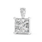 Elegant Princess Cut Solitaire Diamond Pendant