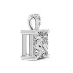 Elegant Princess Cut Solitaire Diamond Pendant