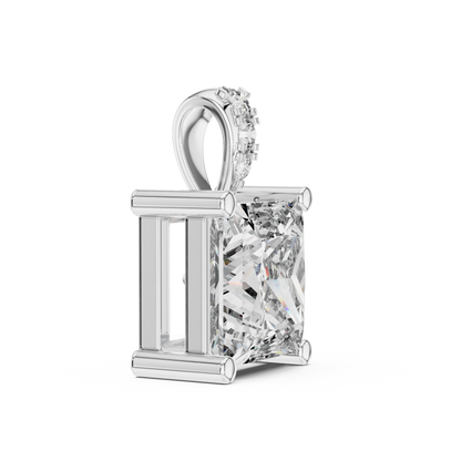 Elegant Princess Cut Solitaire Diamond Pendant