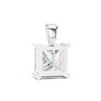 Elegant Princess Cut Solitaire Diamond Pendant