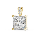 Elegant Princess Cut Solitaire Diamond Pendant