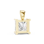 Elegant Princess Cut Solitaire Diamond Pendant