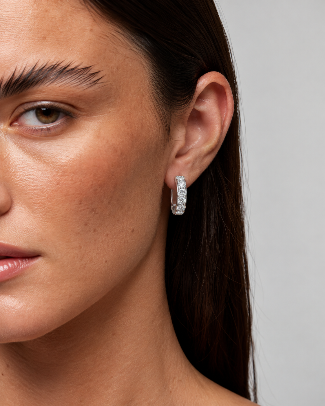 Avelisse Pavé Lab Grown Diamond Hoop Earrings