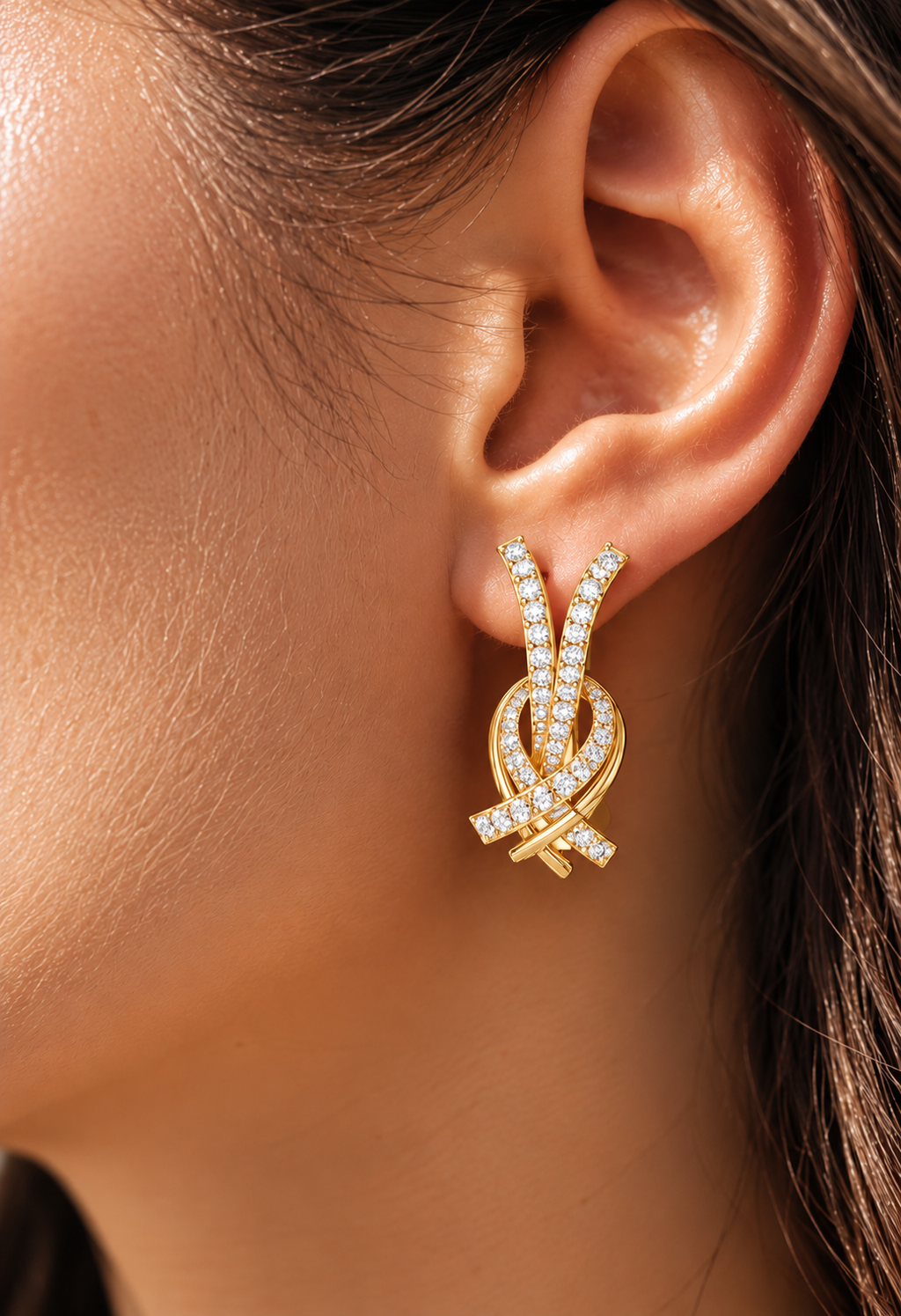Elowyn Interwoven Pavé Lab Grown Diamond Drop Earrings