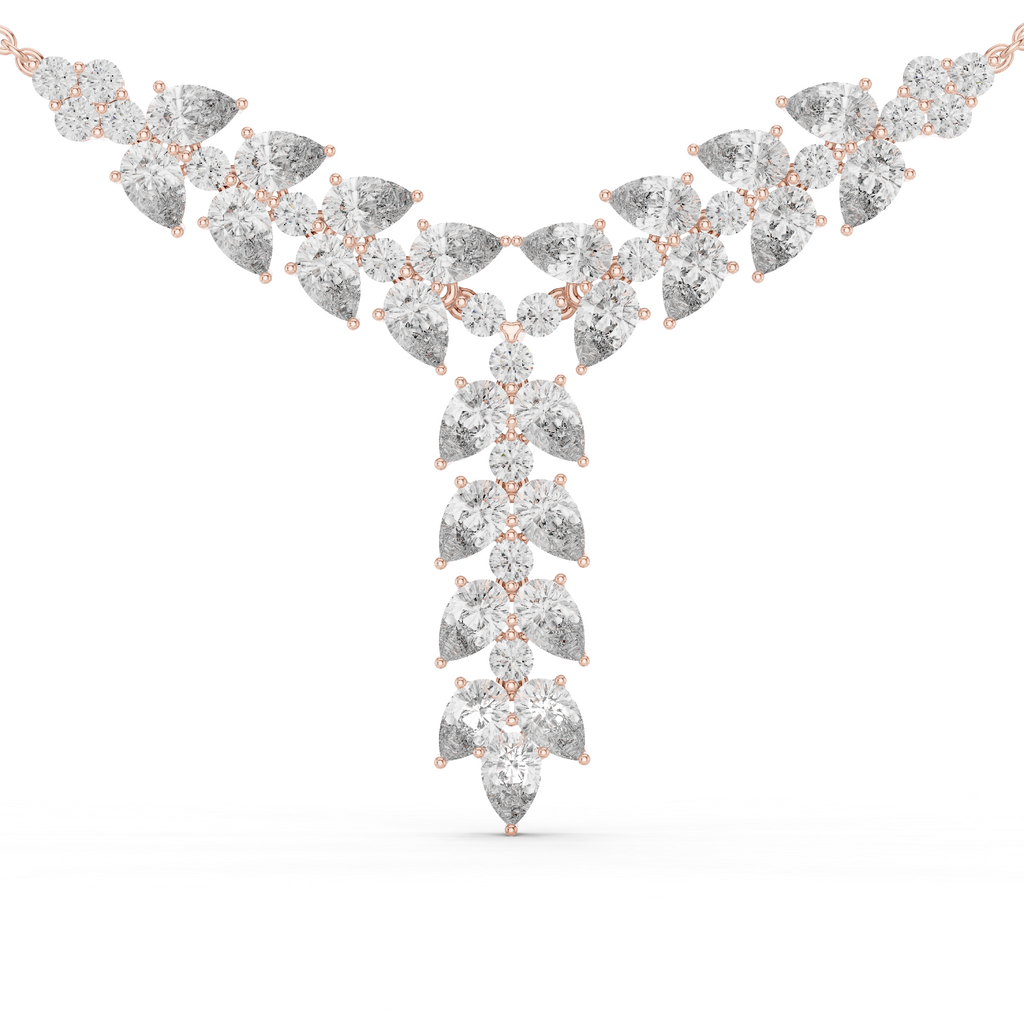 Diamond Drop Necklace with  Stones