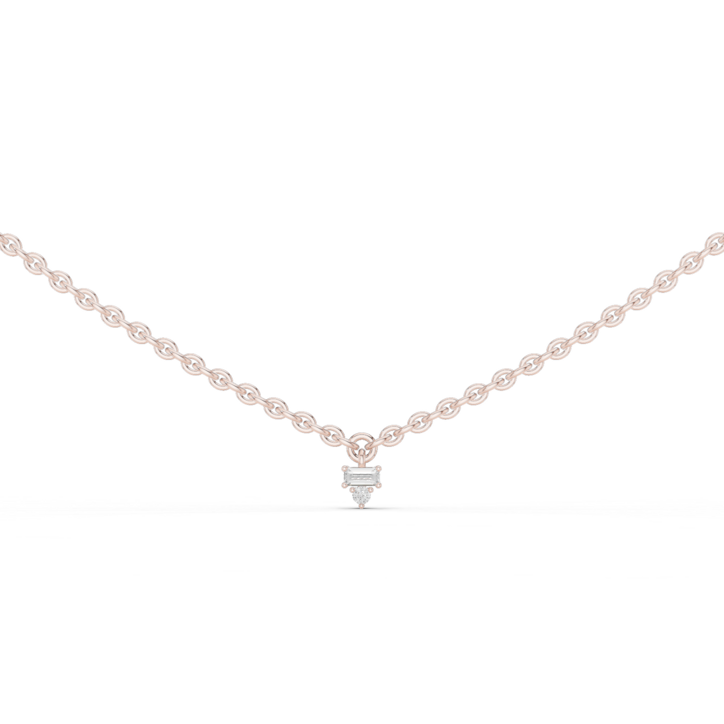 Elegant  Diamond Station Necklace