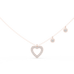 Stylish Diamond Heart Charm  Necklace.