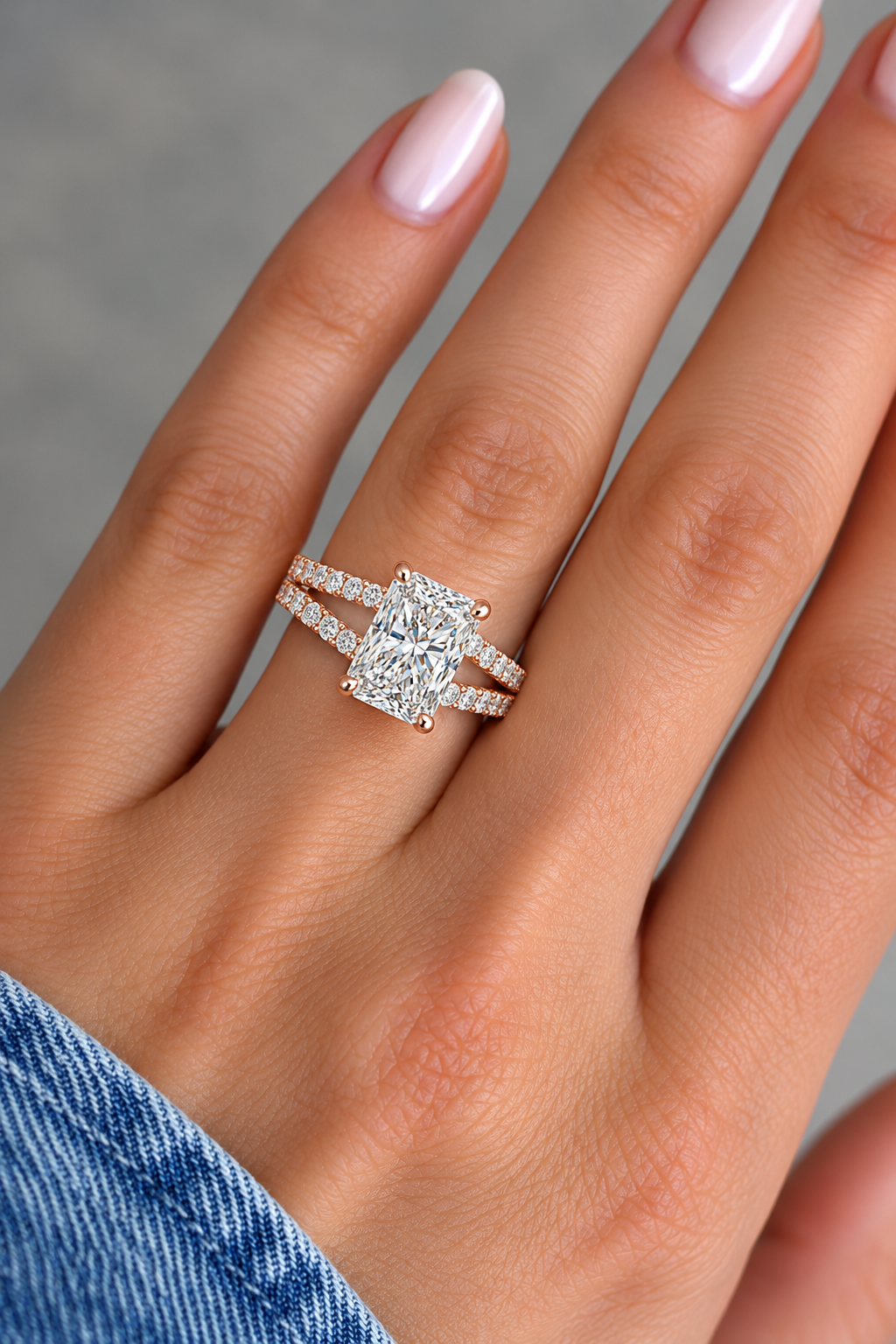 Lioraé Emerald-Cut Split Shank Lab Grown Diamond Ring