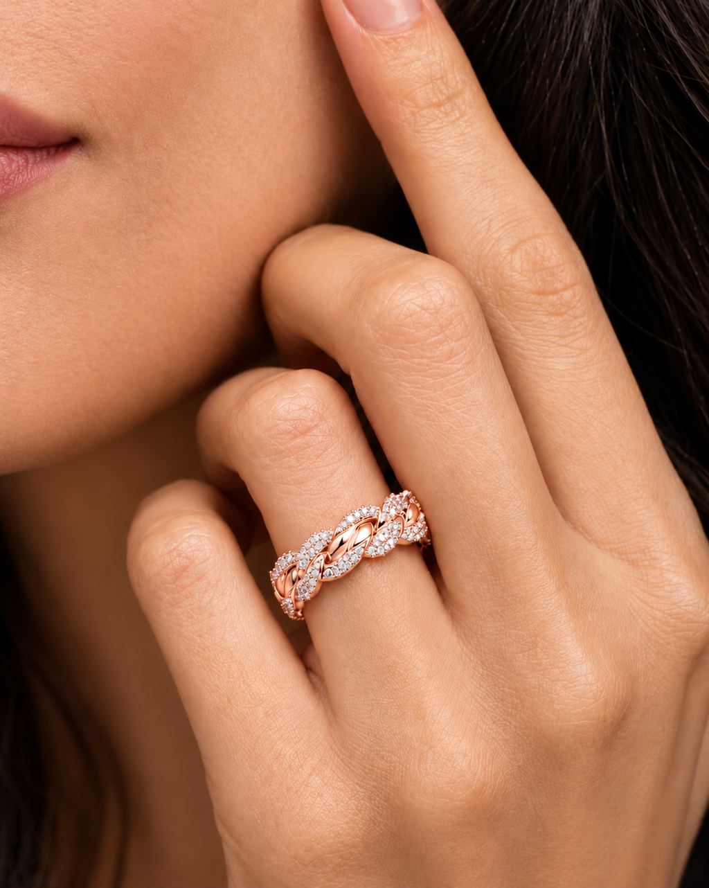 Coralisse Twisted Pavé Lab Grown Diamond Band Ring