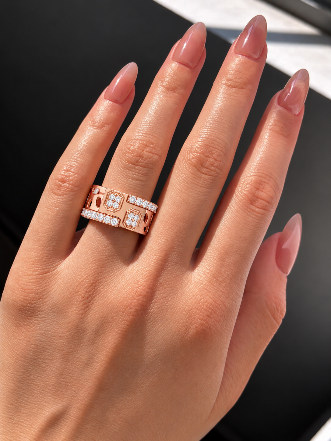 Octavelle Geometric Pavé Lab Grown Diamond Band Ring