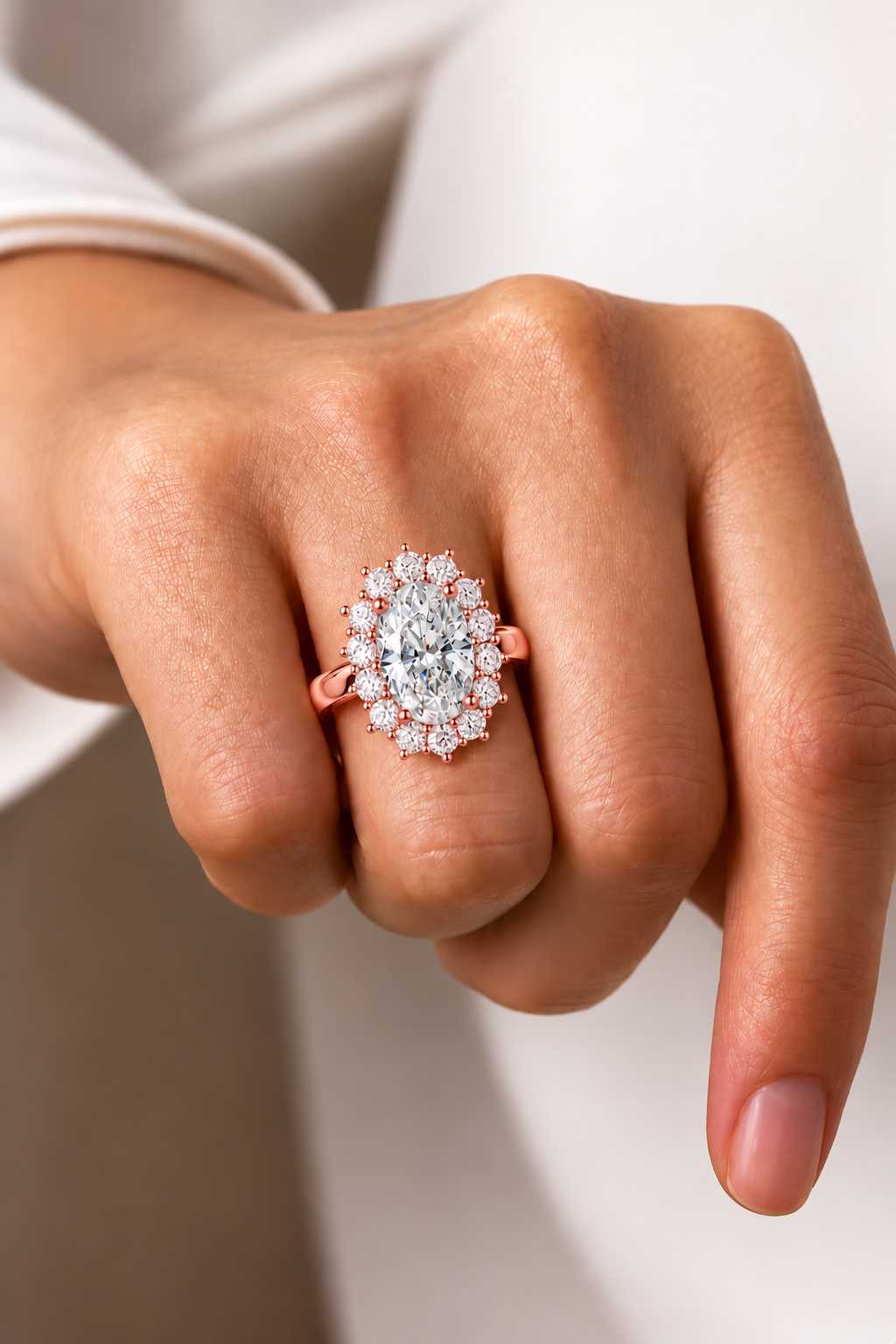 Seraphielle Oval Halo Lab Grown Diamond Engagement Ring