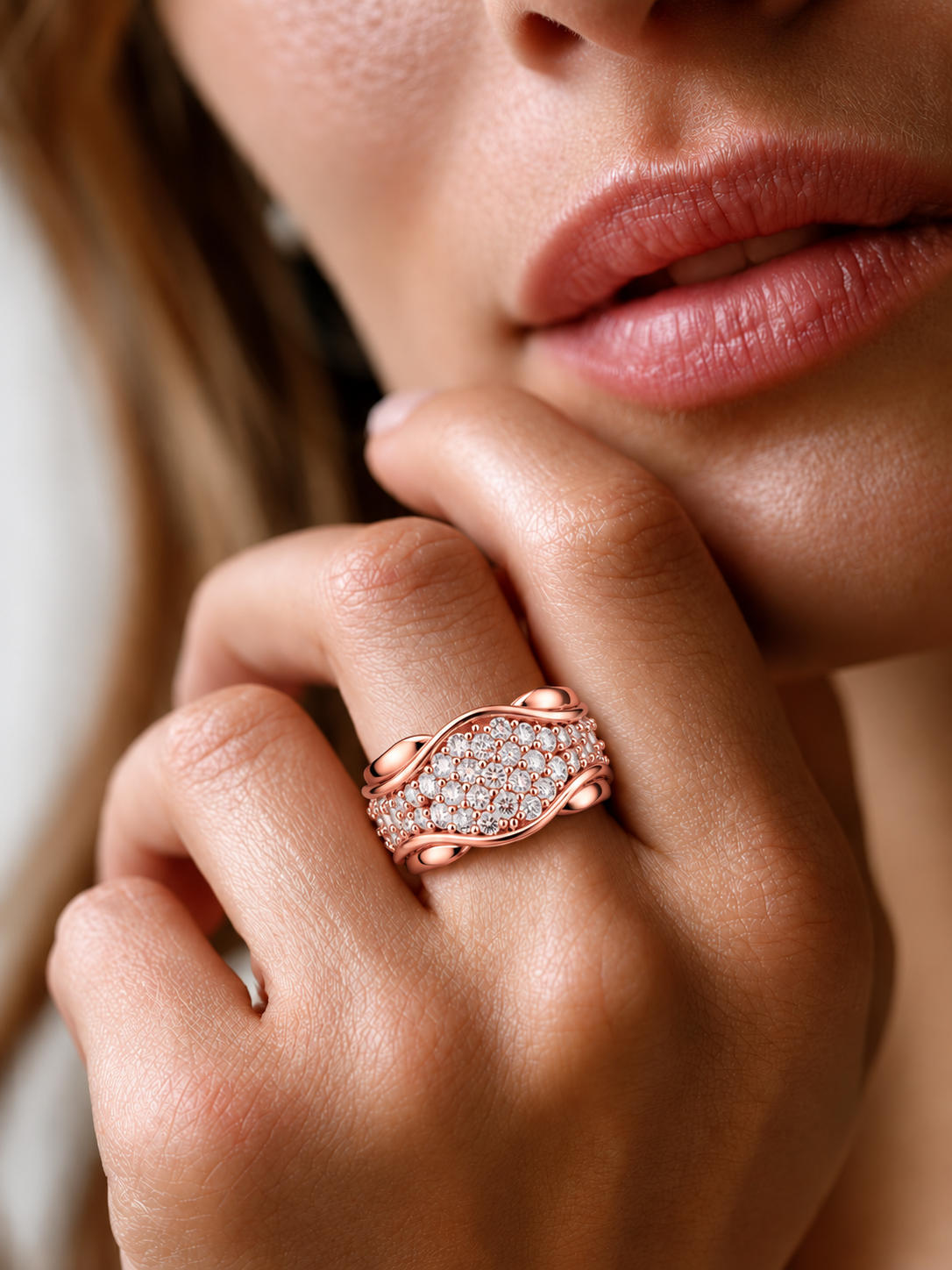 Celestine Wave Pavé Lab Grown Diamond Ring