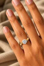 A Brilliant Round Diamond in a Fluid Bypass Setting