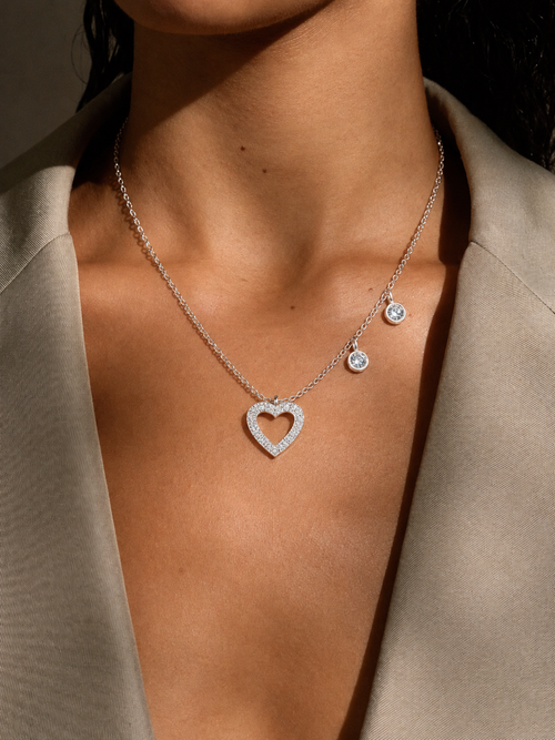Amelia Heart Station Lab Grown Diamond Pendant Necklace
