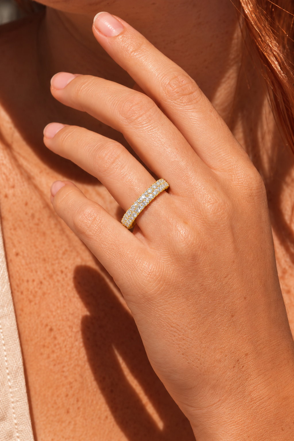 Evelora Pavé Eternity Lab Grown Diamond Band Ring.