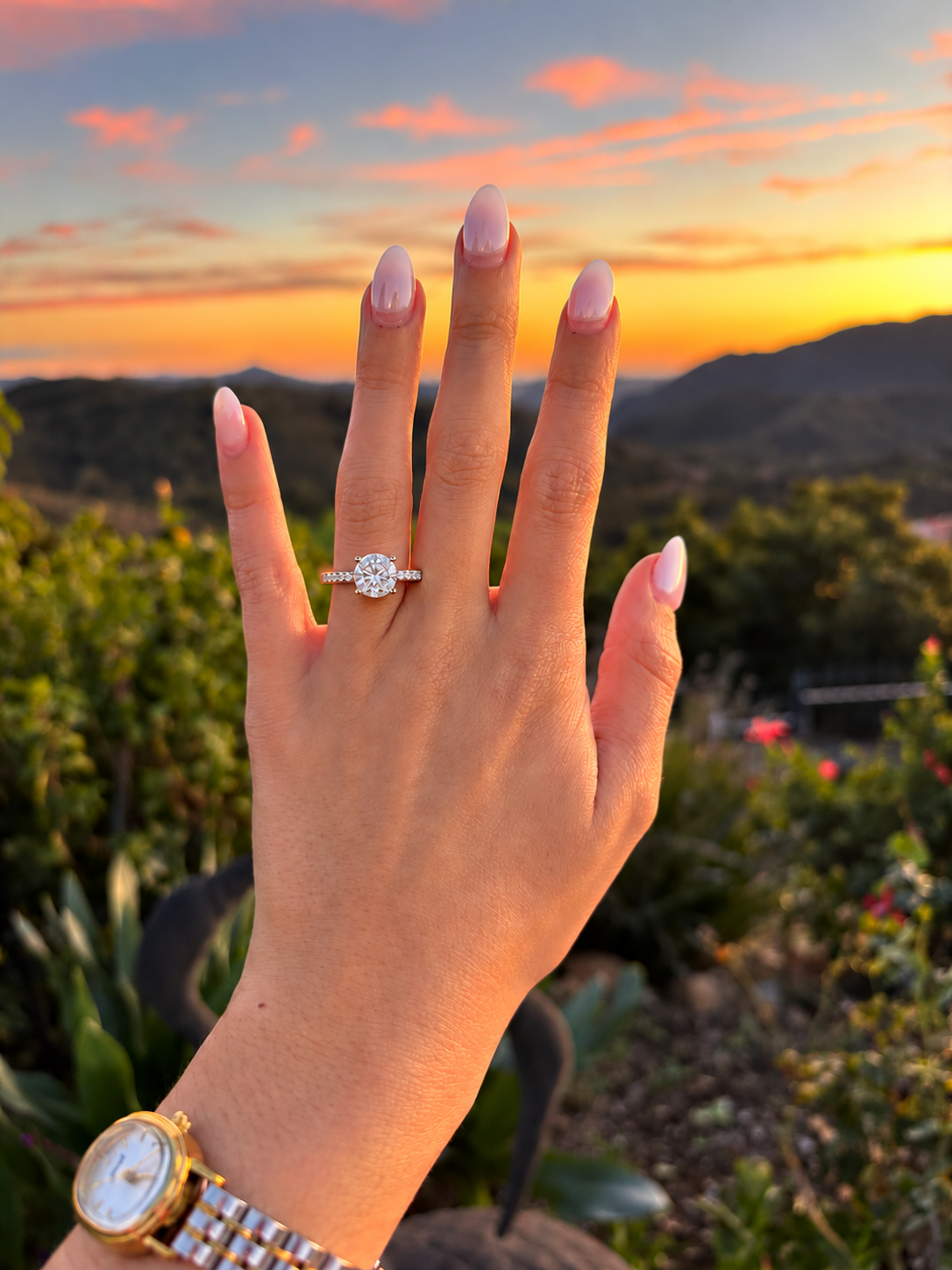 Ardelisse Round-Cut Pavé Lab Grown Diamond Engagement Ring.