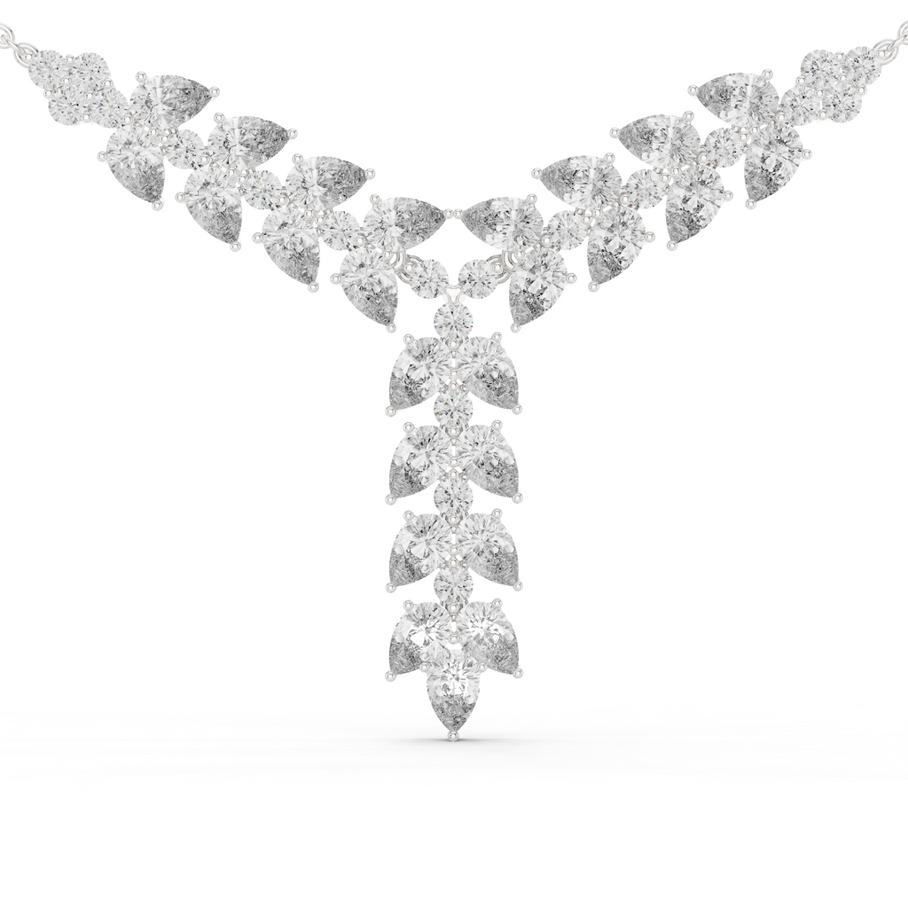 Diamond Drop Necklace with  Stones