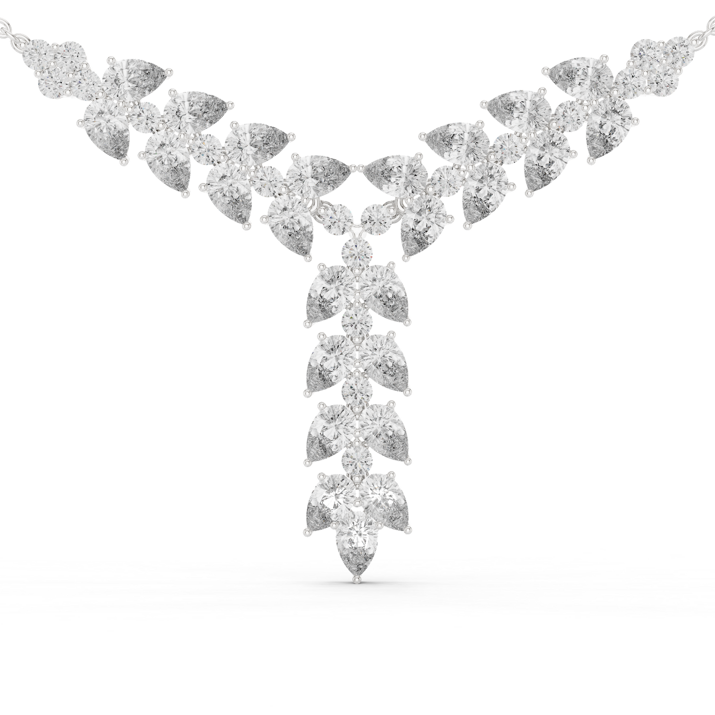 Diamond Drop Necklace with  Stones