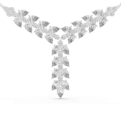 Diamond Drop Necklace with  Stones