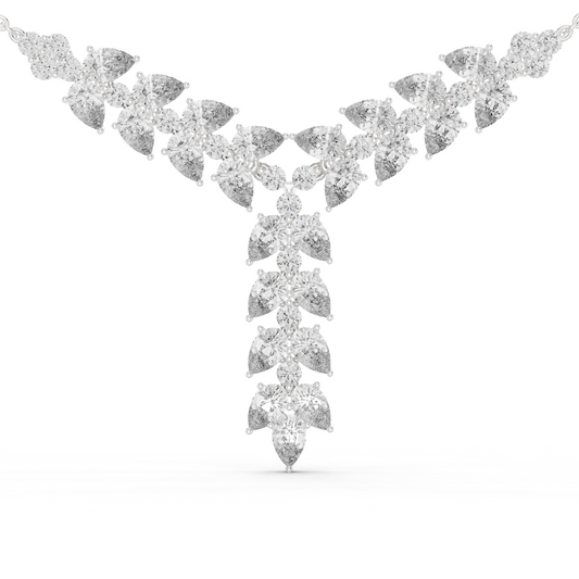Diamond Drop Necklace with  Stones