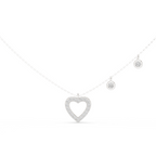Stylish Diamond Heart Charm  Necklace.