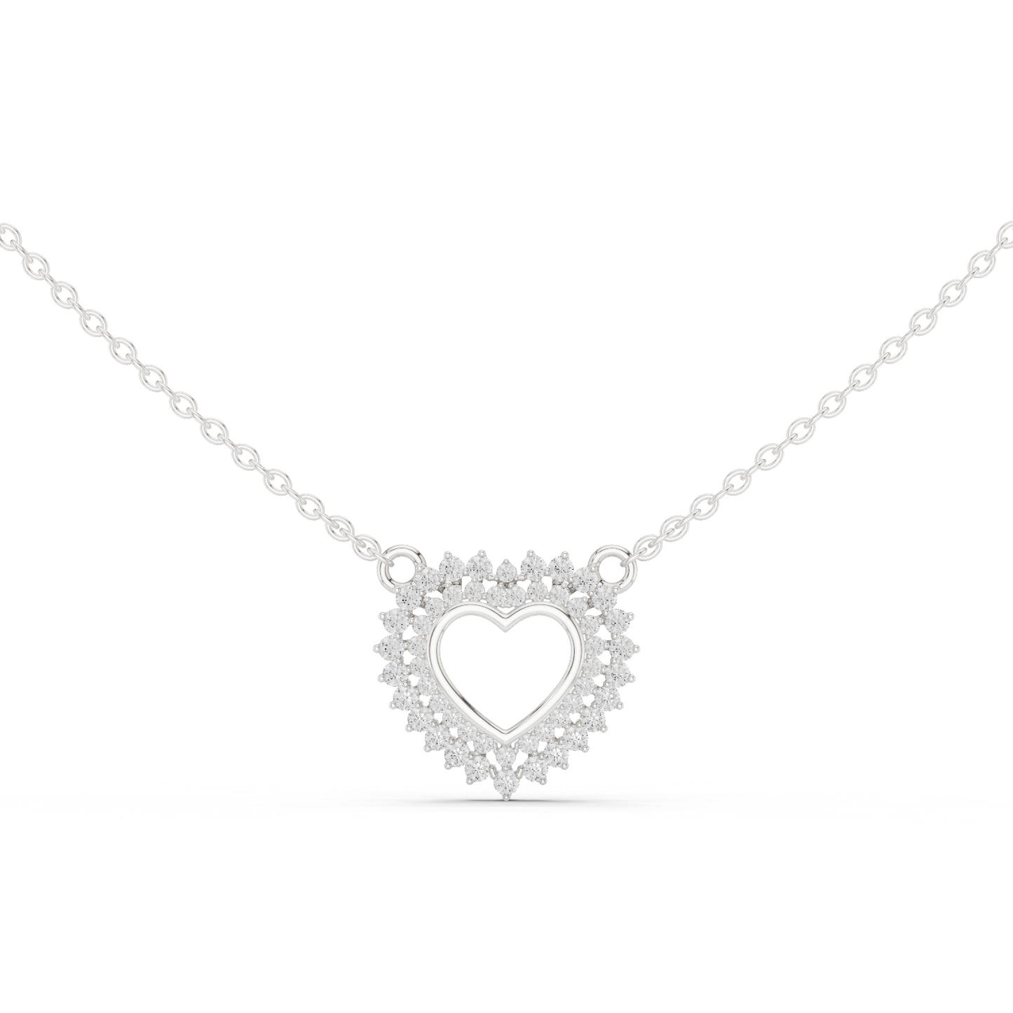 Luxury Rose Gold Heart Necklace with Sparkling Diamonds