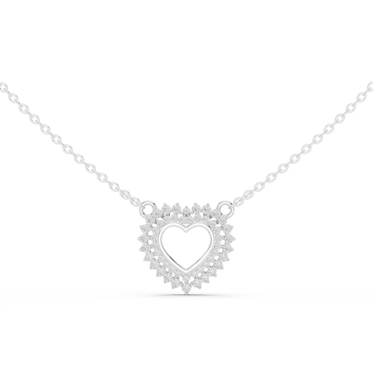 Luxury Rose Gold Heart Necklace with Sparkling Diamonds