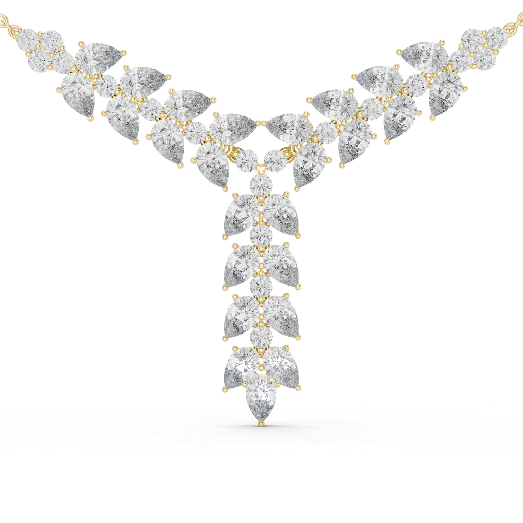 Diamond Drop Necklace with  Stones