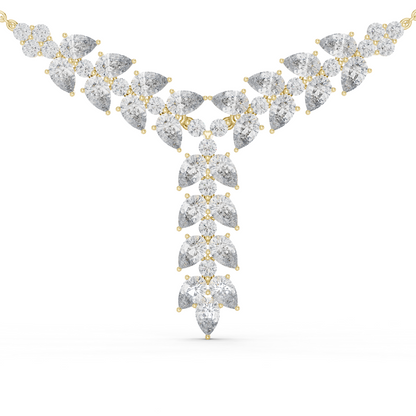 Diamond Drop Necklace with  Stones