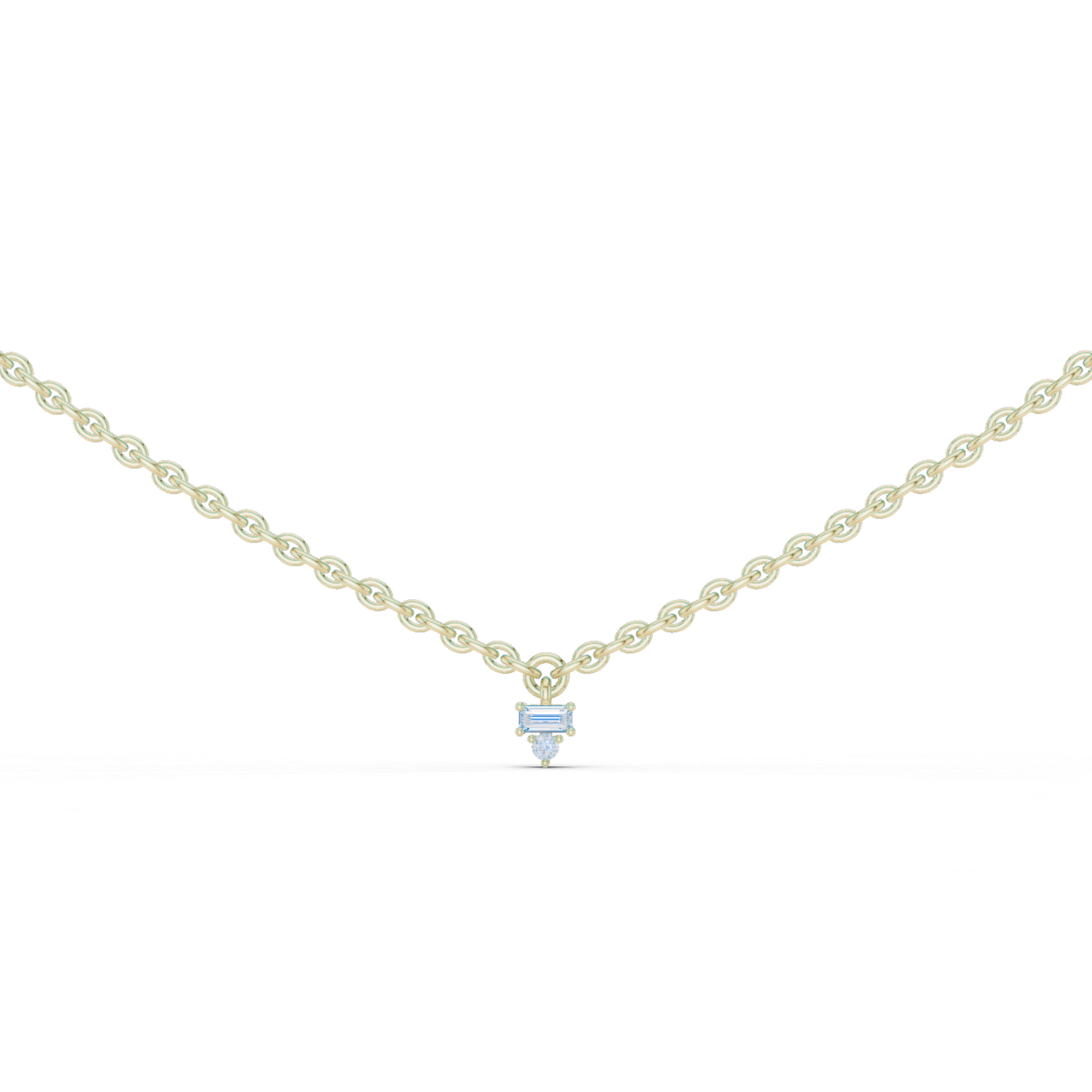 Elegant  Diamond Station Necklace