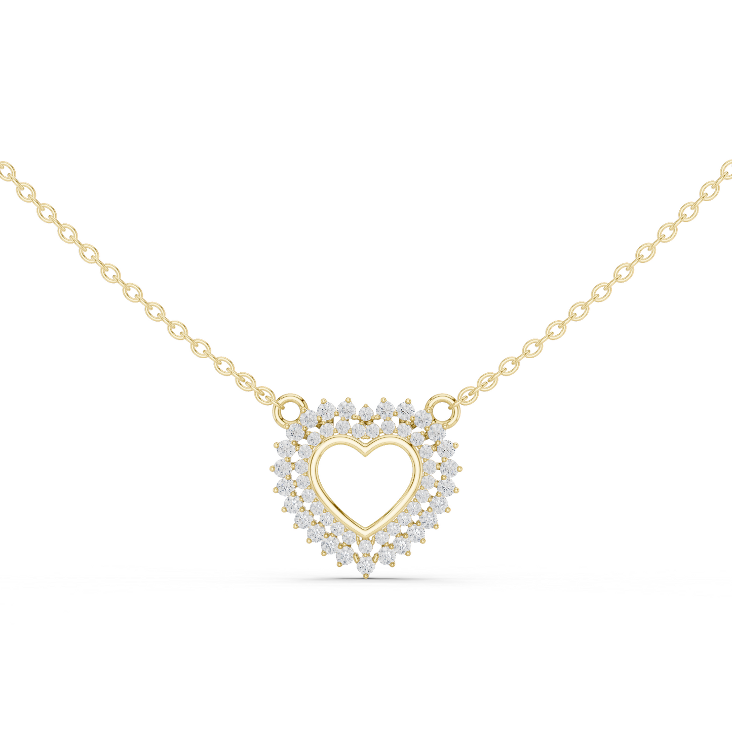 Luxury Rose Gold Heart Necklace with Sparkling Diamonds