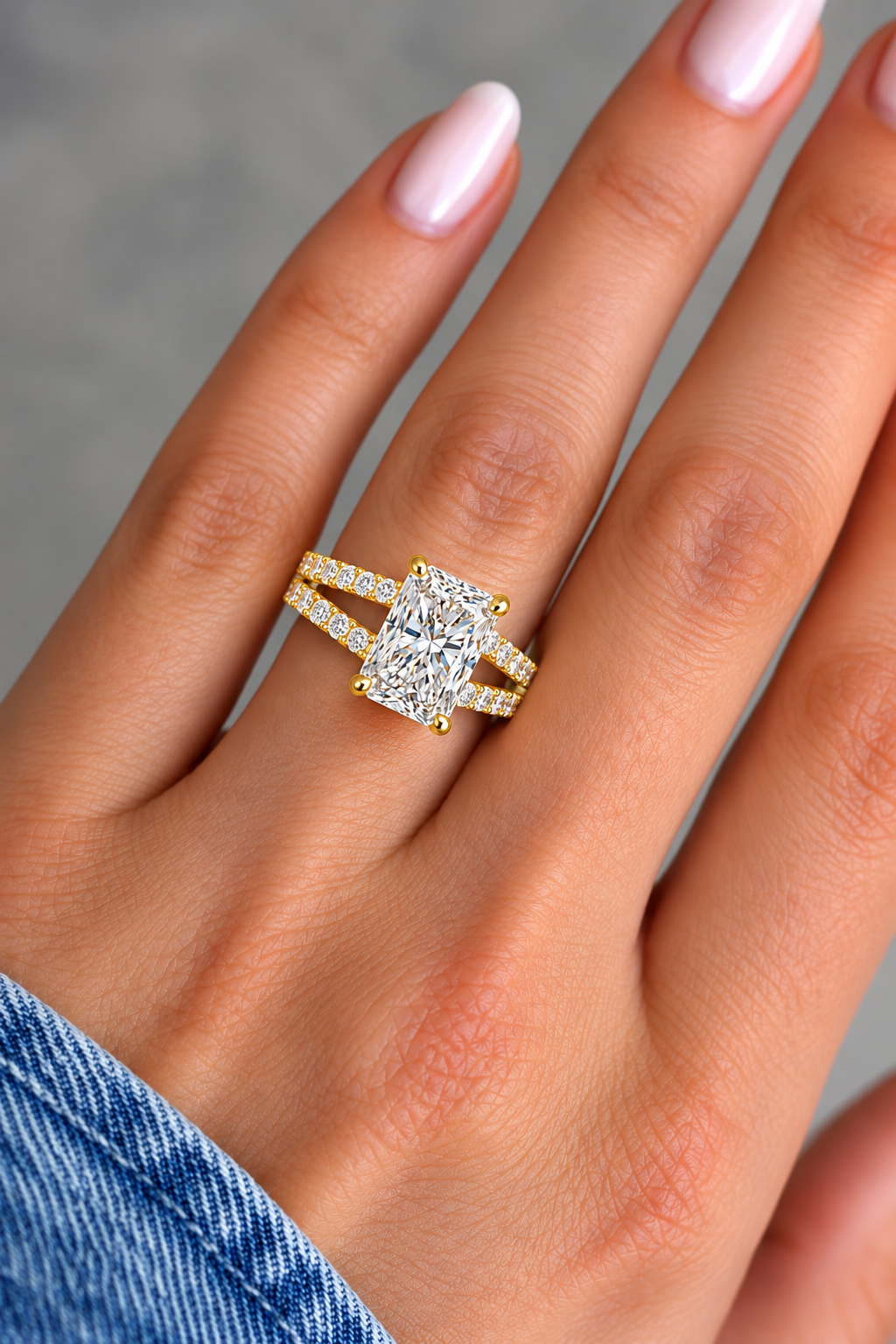 Lioraé Emerald-Cut Split Shank Lab Grown Diamond Ring