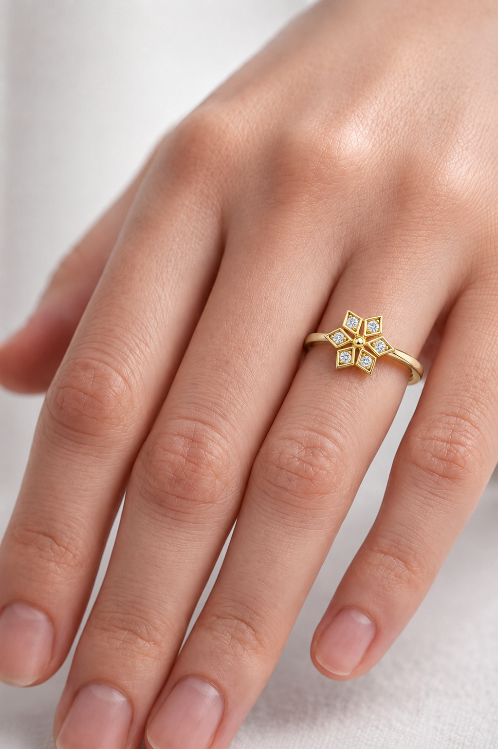 Elegant Diamond Bloom Ring | Floral Motif Fashion Jewelry | Gift for Women