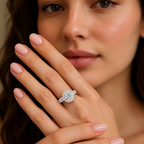 Carmelina Round Halo Lab Grown Diamond Engagement Ring