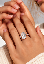 Oval Radiance Lab Grown Diamond Three-Stone Ring.