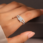 Cushion Cut Lab Grown Diamond Split Shank Engagement Ring