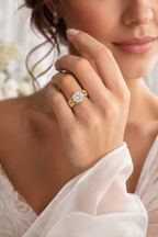 Elisara Round Floral Accent Lab Grown Diamond Ring