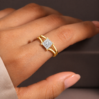 Cushion Cut Lab Grown Diamond Split Shank Engagement Ring