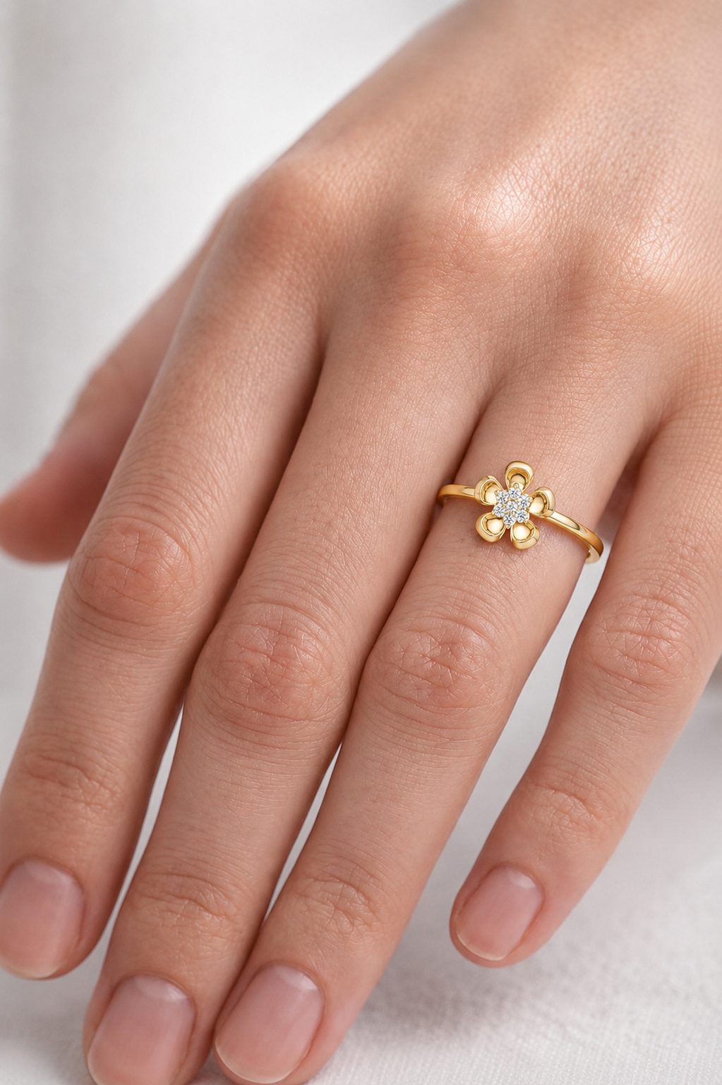 Designer Diamond Flower Cluster Ring | Minimalist Floral Jewelry | Classic Gift for Women.