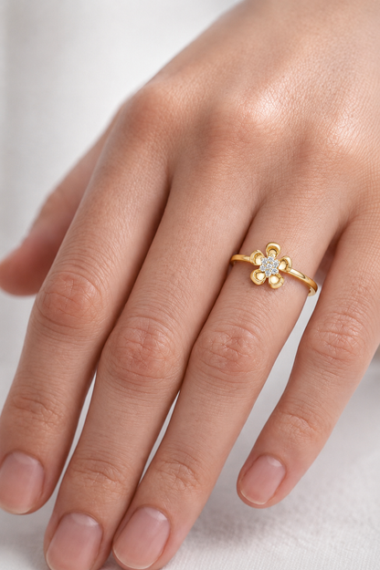Designer Diamond Flower Cluster Ring | Minimalist Floral Jewelry | Classic Gift for Women.