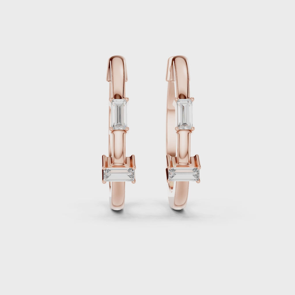 Luxury Round Diamond Hoop Earrings.